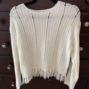 Size Medium Wishlist Open Knit White Sweater